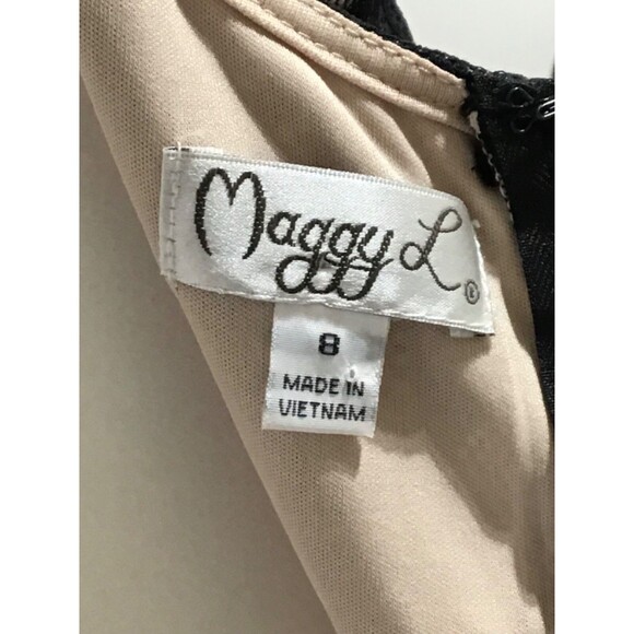 Maggie L Dress Size 8 Black Lacy Lined Party Wedding Formal Cocktail Holiday - Picture 8 of 16